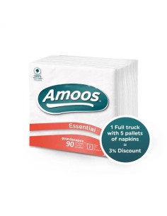 P.100 SERVILLETAS AMOOS ESSENTIAL 2C 33X33CM