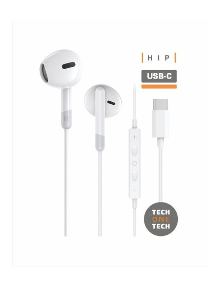 AURICULARES TECHONE BOTON USB-C BLANCO