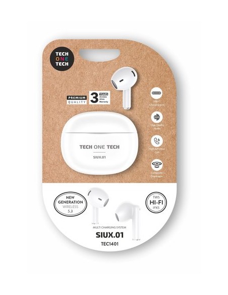 AURICULARES TECHONE SIUX.01 BLUET. BLANC