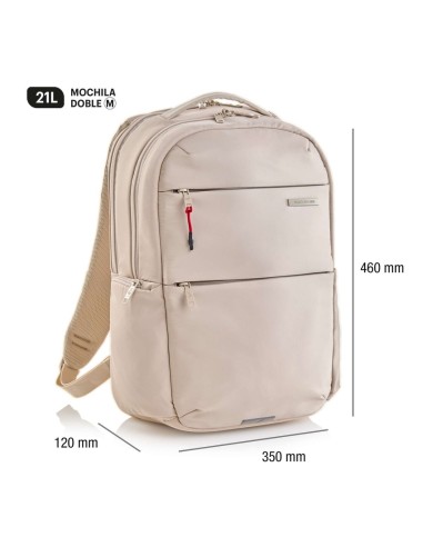 Mochila mediana bag to work color beige 35x46x12cm