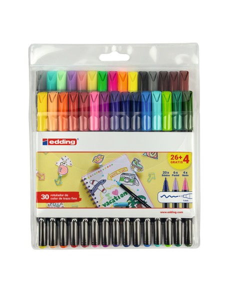 Pack promocional 264 rotulador edding 1200 colores surtidos
