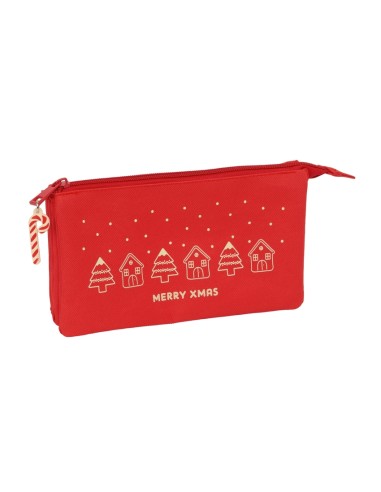 PORTATODO TRIPLE CASITAS MERRY XMAS 22x12x3cm