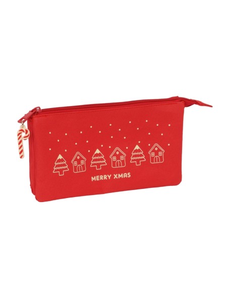 PORTATODO TRIPLE CASITAS MERRY XMAS 22x12x3cm