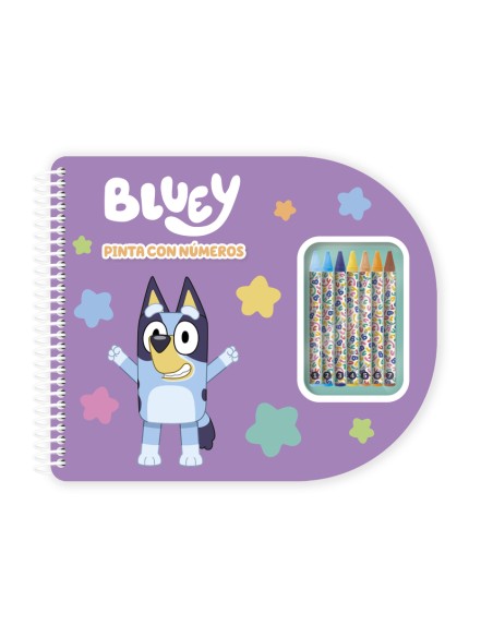 BLUEY PINTA CON NUMEROS LIBRETA ESPIRAL