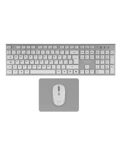 6ZENITHWES teclado Ratón incluido Hogar / Oficina RF inalámbrico QWERTY Español Plata, Blanco