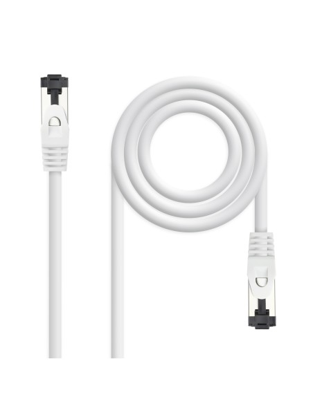 Cable de Red Latiguillo Cat.8.1 2GHz LSZH SSTP AWG26, Blanco, 0.5 m