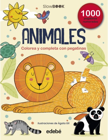 ANIMALES 1000 pegatinas numeradas SlowBOOK