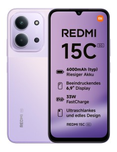 Redmi 15C 17,5 cm (6.9") 5G USB Tipo C 4 GB 128 GB 6000 mAh Púrpura