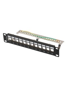 patch panel blank 12 port 1U 10 ftp for keystone modules black v2