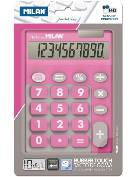 CALCULADORA TOUCH DUO ROSA 10 DIGITOS MILAN