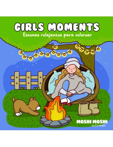 Girls moments Escenas relajantes para colorear Moshi Moshi 