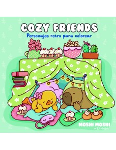 Cozy friends Personajes retro para colorear Moshi Moshi 