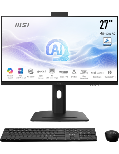 MSI AIO MODERN AM273Q AI 1UM-055ES. 27 IPS 2560x1440 (WQHD) 100HZ. INTEL ULTRA 7 155H. INTEL IRIS XE GRAPHICS.DDR5 32GB (16G*2)