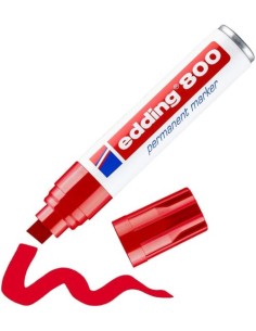 C 5 ROTULADOR EDDING 800 ROJO PERMANENTE PUNTA BISELADA