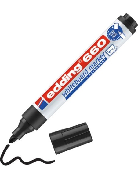 C 10 ROTULADOR EDDING 660 NEGRO PIZARRA BLANCA