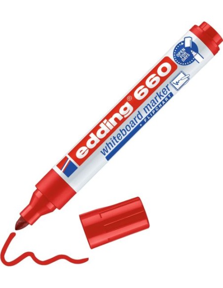C 10 ROTULADOR EDDING 660 ROJO PIZARRA BLANCA