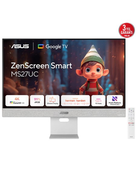 ZenScreen Smart Monitor MS27UC pantalla para PC 68,6 cm (27") 3840 x 2160 Pixeles 4K Ultra HD LCD Gris