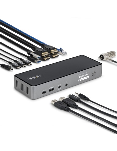 Docking Station Universal USB-C de 3 Pantallas - Docking Station USB Tipo C HDMI DP - PD 140W para Carga de MacBook Pro y Window