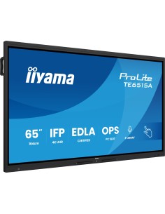 TE6515A-B1AG pantalla de señalización Panel plano interactivo 163,8 cm (64.5") Wifi 550 cd / m² 4K Ultra HD Negro Pantalla tácti