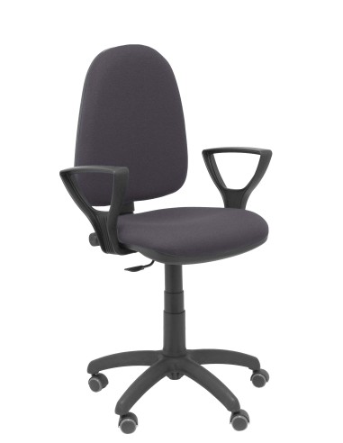 Silla Ayna CP bali gris oscuro brazos fijos ruedas de parqué