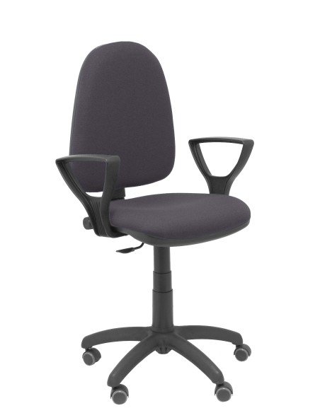 Silla Ayna CP bali gris oscuro brazos fijos ruedas de parqué