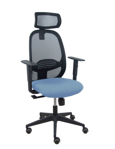 Silla Cilanco negra malla negra asiento bali azul cielo brazo regulable cabecero regulable