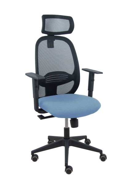 Silla Cilanco negra malla negra asiento bali azul cielo brazo regulable cabecero regulable