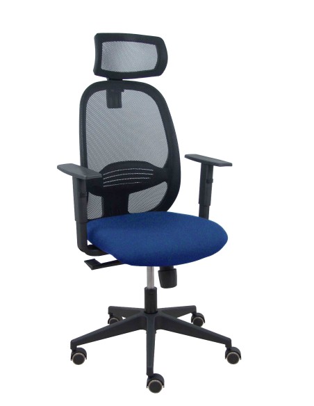 Silla Cilanco negra malla negra asiento bali azul marino brazo regulable cabecero regulable