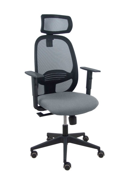Silla Cilanco negra malla negra asiento bali gris brazo regulable cabecero regulable