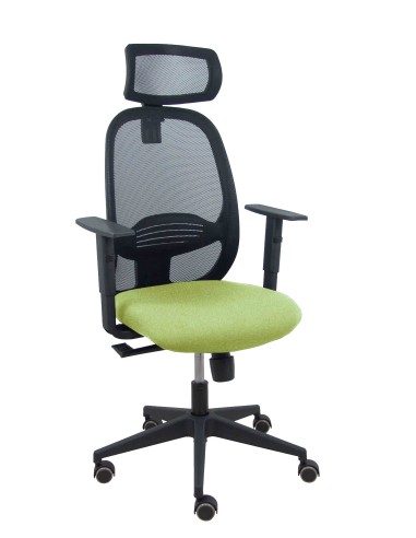 Silla Cilanco negra malla negra asiento bali verde oliva brazo regulable cabecero regulable