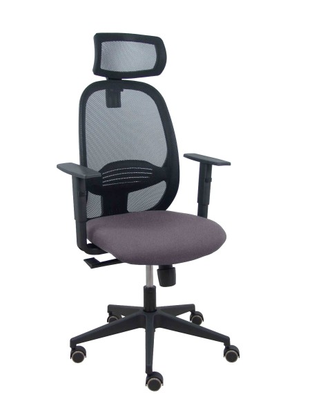 Silla Cilanco negra malla negra asiento bali gris oscuro brazo regulable cabecero regulable