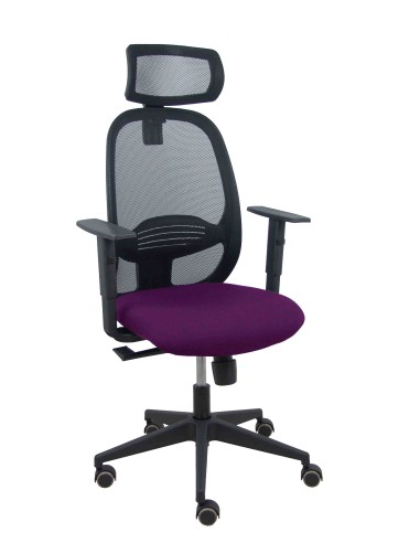 Silla Cilanco negra malla negra asiento bali morado brazo regulable cabecero regulable