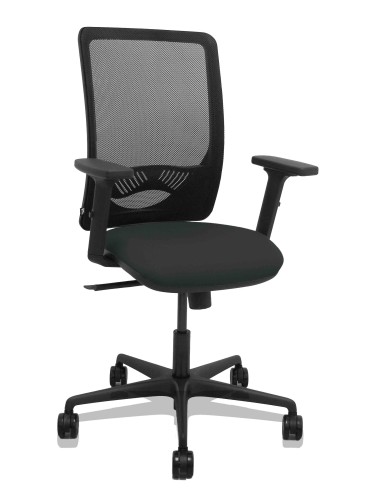 Silla Zulema sincro malla negra asiento bali negro brazos 2D ruedas 65mm