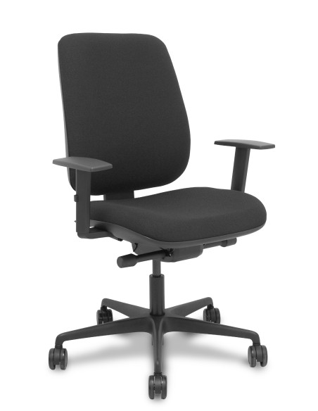 Silla Alares traslack tapizada bali negro brazo regulable