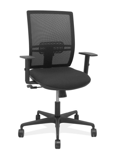 Silla Yunquera sincro malla negra bali negro brazo regulable.