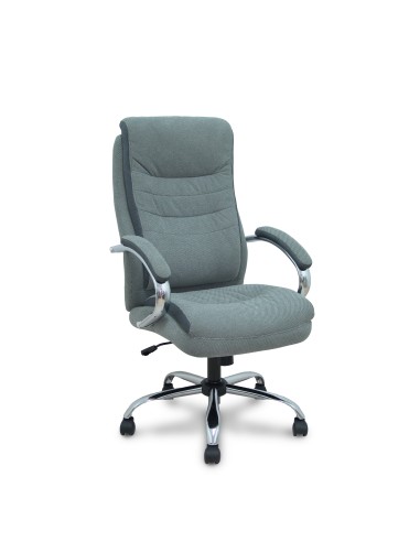 Sillón Opti533 basculante tapizado tela color gris base cromo ruedas nailon