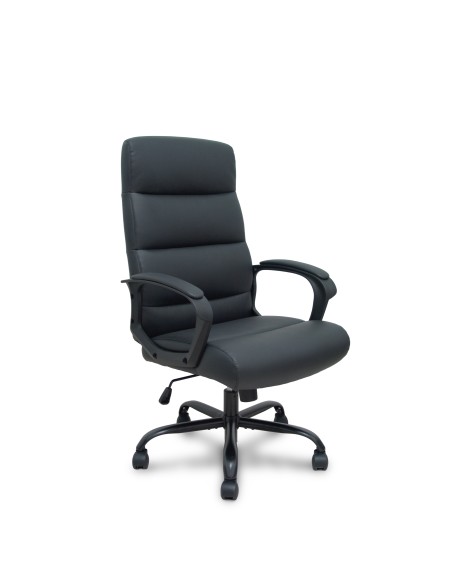 Sillón Opti545 similpiel negro base metálica negra