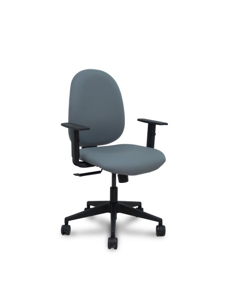 Silla Horche sincro bali gris brazos regulables base piramidal ruedas nailon 65mm