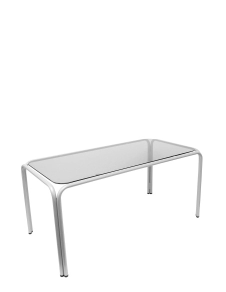 Mesa Vega chasis plata cristal fumé