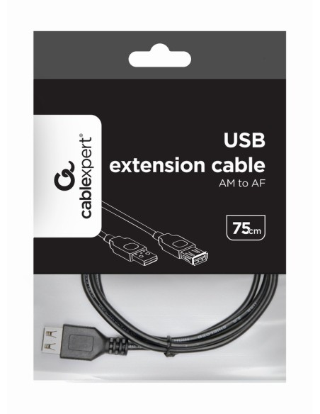 CC-USB2-AMAF-75CM/300-BK cable USB USB 2.0 0,75 m USB A Negro