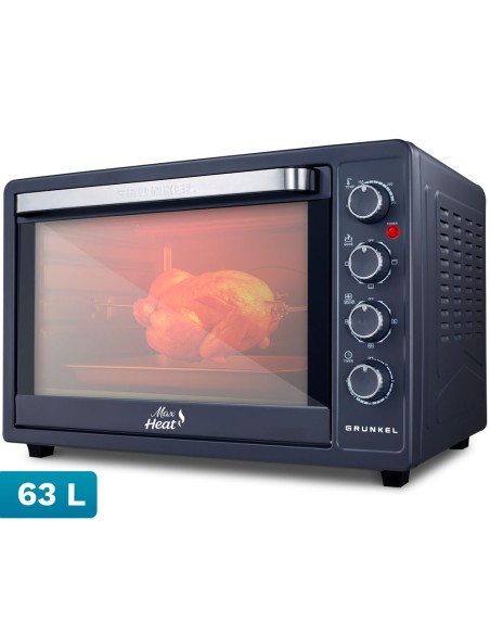 HR-63MAX horno 63 L 2200 W Negro, Acero