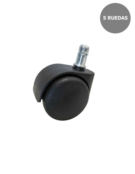 Kit de 5 ruedas de nailon de 50 mm perno 11 mm