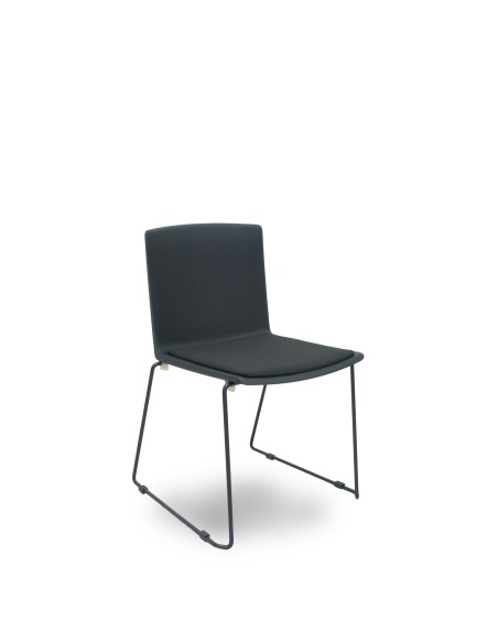 Pack 5 sillas Opti523 PVC negro asiento tela color negro