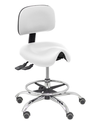 Taburete Zarza similpiel blanco