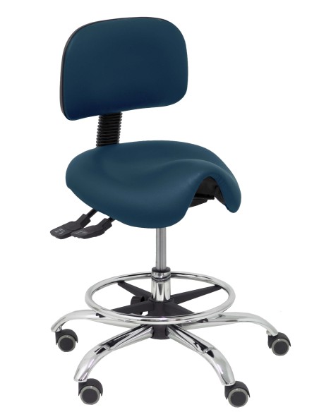 Taburete Zarza similpiel azul marino