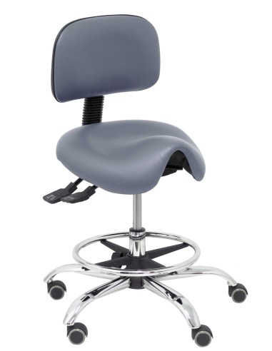 Taburete Zarza similpiel gris medio