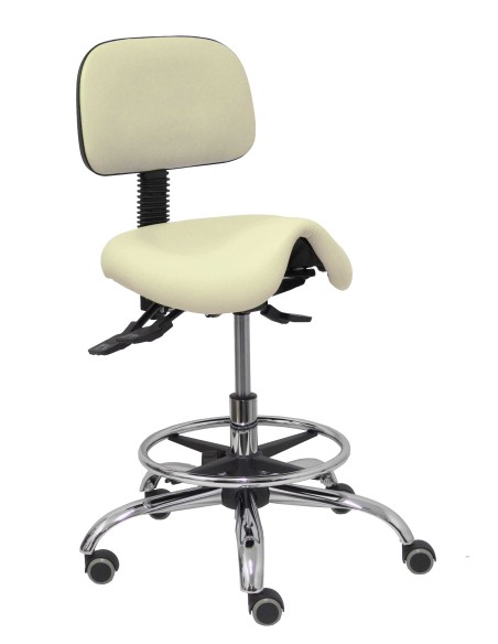 Taburete Zarza similpiel crema