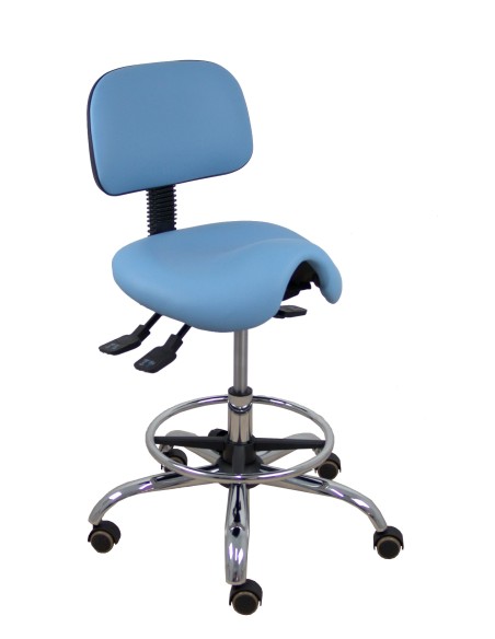 Taburete Zarza similpiel azul claro