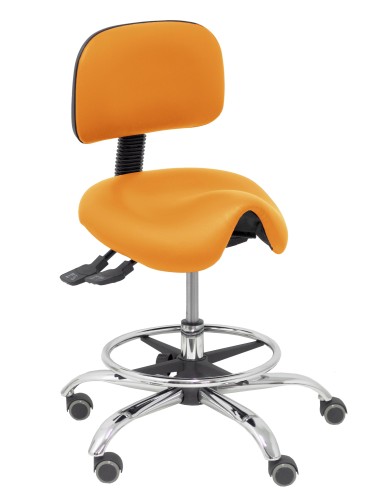 Taburete Zarza similpiel naranja