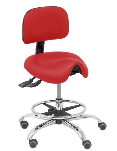 Taburete Zarza similpiel rojo